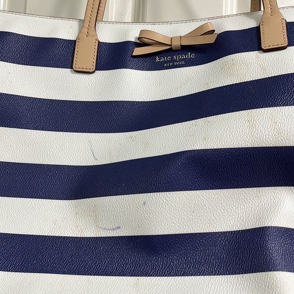 Kate spade stripped tote- used condition - Picture 3 of 3